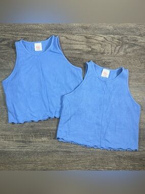 (0025) *TWINS* Girls: 10/12 Wonder Nation Ribbed Crop Tops- N11